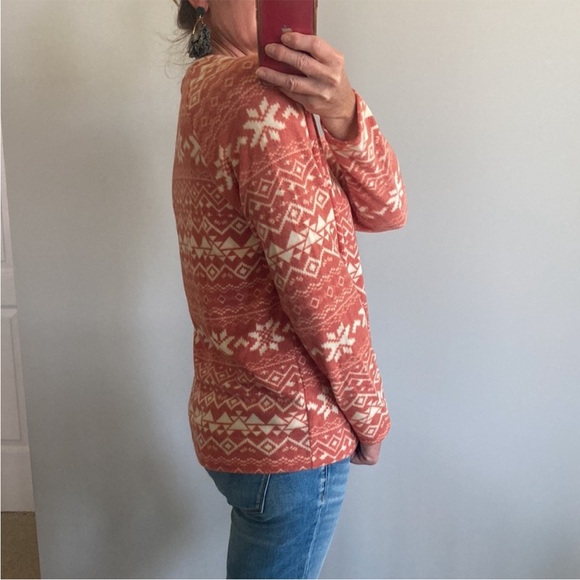 Brushed Hacci Fair Isle Geo Print Long Sleeve Top - Picture 7 of 9